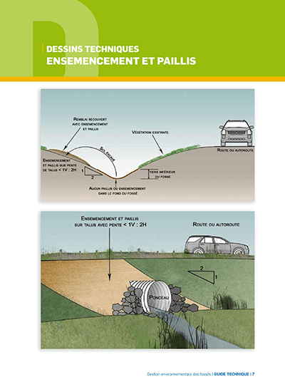 Ensemencement paillis gestion environnementale des fossés